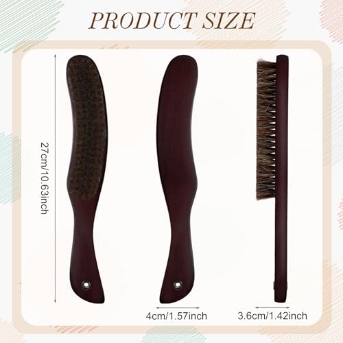 Image of Patelai 2 Pcs Horsehair Felt Hat Brush Kit Hat Cleaning,Brown,Superba | Cowboy Hat Brush with Cleaning Sponge Lint Brush Remover Dust for Shoes Furniture Suits Clothes