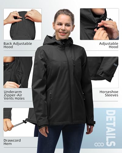 Image of 33,000ft Packable Rain Jacket for Women Waterproof Raincoats with Hood