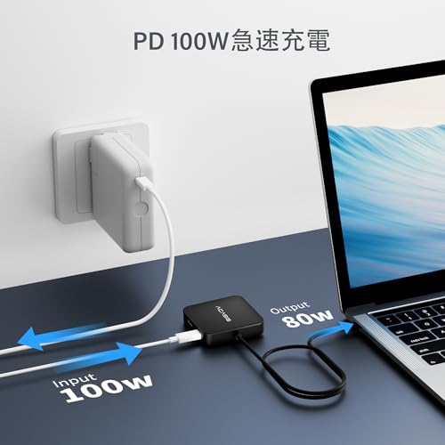 ACASIS USB-C ハブ (6-in-1) 10Gbps高速データ転送100W USB PD対応4K 60Hz HDMI USB-A 3.1 3ポート拡張 Type-C 3.1ポート1個 USBスプリッターアダプター MacBook、Mac Mini、Surface Pro、XPS、ノートパソコン、USB Cデバイス用(60cm ケーブル)