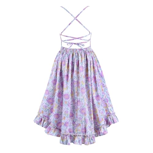 Girls' 2T-14 Casual Sundress Summer Autumn Clothes Cotton Floral Dress3