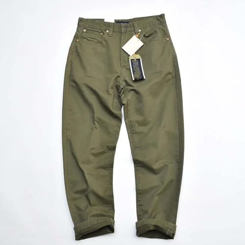 Adhdyuud Men's Casual Chino Pants Relaxed Fit Turn-Up Hem Cotton Lightweight Trousers3