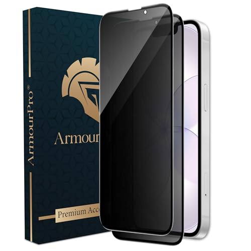 Image of ArmourPro Anti-Spy Privacy Tempered Glass for iPhone 17E / 14 /13 / iPhone 16E - Anti Peeping Screen Protector, Edge to Edge Full Coverage, 9H Hardness, Easy Installation Kit | Pack of 2