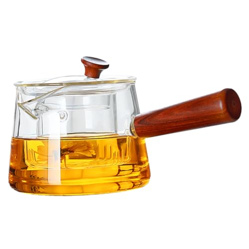 Alipis Théière Verre Avec Infuseur Théière Pratique Design Avec Filtre Fourniture Pour Salon De Thé Bouilloire à Thé Transparente