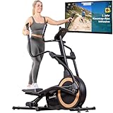Skandika Crosstrainer für Zuhause Carbon P25-G mit Kinomap-Jahresabo, Crosstrainer klappbar, sehr leise, mit Generator verbraucht kein Strom, 32 Stufen, kompakt, Cardio, Ellipsentrainer Bis 150Kg