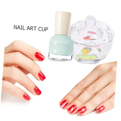 2 Pzs Plato Octagonal Para Manicura Con Tapa miniatura 3
