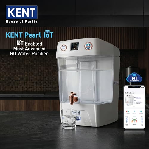 Image of KENT Pearl IoT RO Water Purifier| 4 Years Free Service* | RO+UV+UF+Alk+Cu+TDS Control | IoT Enabled | Fully Automatic On & OFF Operation |11L Detchable Tank| Ideal For Borewell /Tanker /Municipal Water