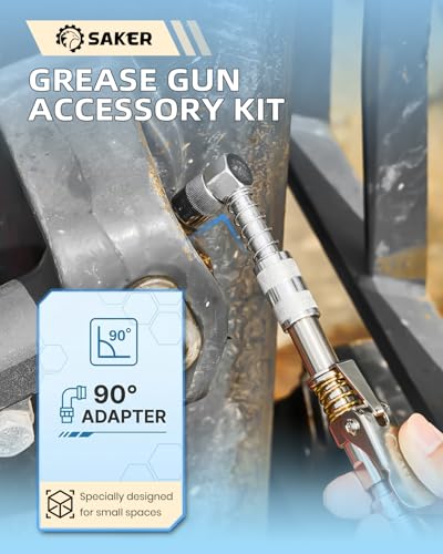Image of Saker Grease Gun Accessory Kit,12000 PSI Quick-Release Coupler Set