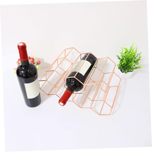 Soporte para botellas de vino doble capa de hierro dorado miniatura 3