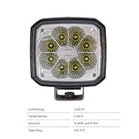 HELLA LED Arbeitsscheinwerfer 12V - 24V Ultra Beam Gen II: 4400 echte Lumen weitreichende Starke Lichtleistung: schwenkbarer Offroad LED Scheinwerfer für Traktor LKW SUV UTV - 1GA 995 606-011 – Ansicht 2