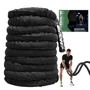 Battle Ropes Black Workout Rope 1.5inch Battle Ropes for Home Gym 30ft Exercise Ropes for Working Out Heavy Ropes for Exercise Training Weighted Rope Weighted Workout Rope Battle Rope