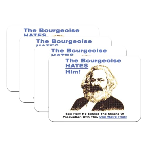 Sets de table antidérapants Karl Marx avec dessous caoutchouc blanc