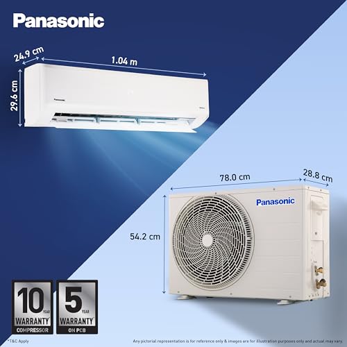 Image of Panasonic 1.5 Ton 5 Star,New Star rated, Premium WiFi Inverter Smart Split AC (DustBuster Tech, Matter Enabled, AI, Higher Airflow, Copper Cond., 8in1 Convertible,4-Way,PM0.1 Filter,CS /CU-NU18BKY5WX,White)