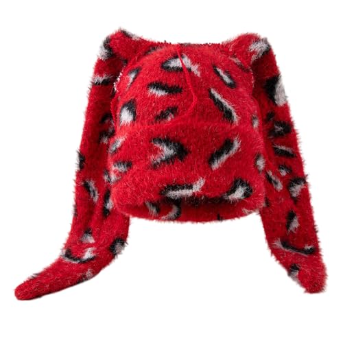 Bonnet léopard en maille de qualité supérieure à cache-oreilles - 2
