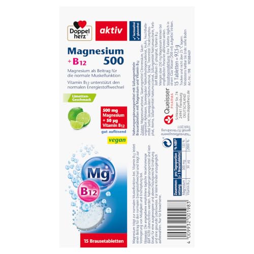 Doppelherz Magnesium 500 + B12 - mit Limetten-Geschmack – Ansicht 2