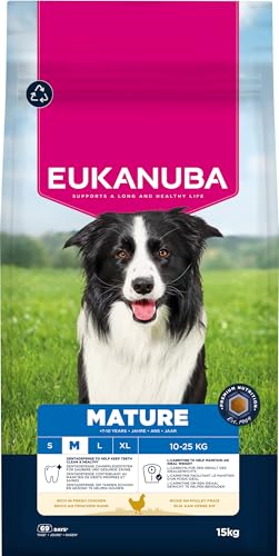 Eukanuba, alimento seco para Perros con Pollo Fresco para Razas Medianas - Alimento seco Premium para Perros Maturos, 15 kg