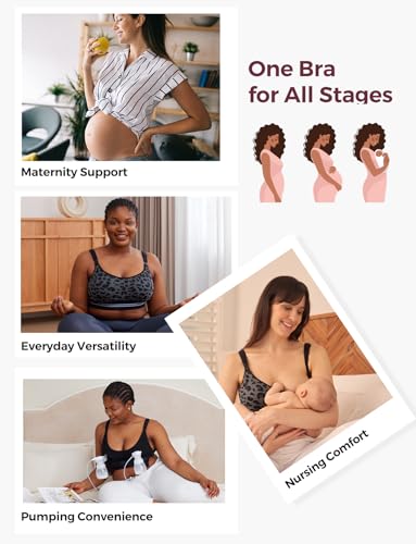 Image of Momcozy Seamless Pumping Bra Hands Free, Fixed Padding Hands-Free Pumping & Nursing Bra, Wireless Comfort Pumping Bra