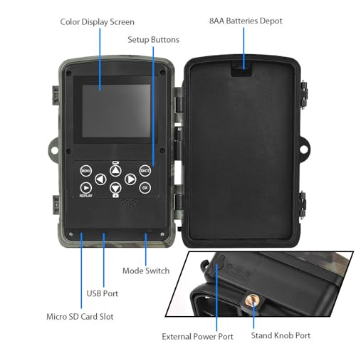 Kavolet Wildkameras mit Bewegungsmelder Nachtsicht, Wildkamera Testsieger, 2,7 K, 24 MP, 120 °, Wärmebildkamera Jagd 0,3 s Jagdkamera, Nachtsichtkamera Outdoor Wildtierkamera, wasserdicht IP65