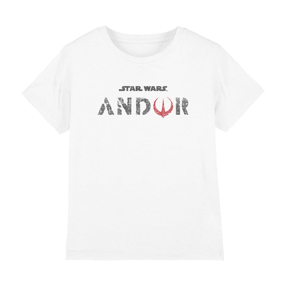 Star Wars Unisex Kids White Andor Logo T Shirt, 3-4 Years