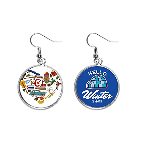 Pendientes de Cuba colgantes con efecto hielo de invierno y brillo duradero