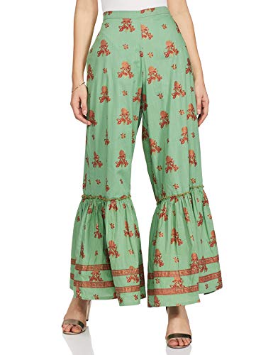 global desi Women Regular Fit Pants(SS20GS189SHRCTSMINTL_Mint_L)