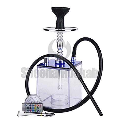 XZYP Arabian Modern Hookah Set, Square Hookah Set with Tray, Hose Hookah Combination Kit, Quality Modern Hookah - Complete Set,Blue