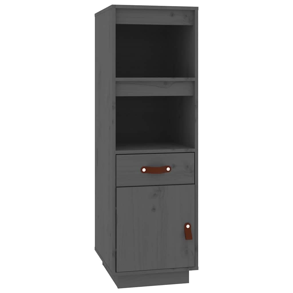 Armadietto Highboard grigio, 34 x 40 x 108,5 cm, in legno massello