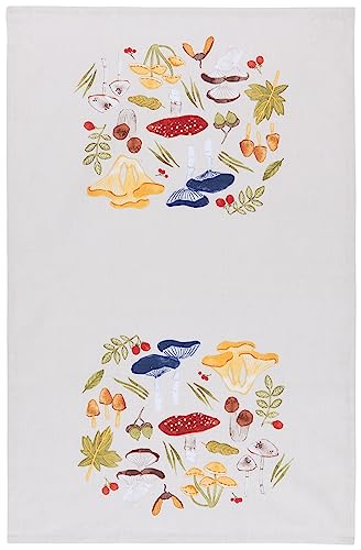 Image of Now Designs Field Mushrooms Printed Cotton Dishtowel, 1 EA, 18 x 28 inches