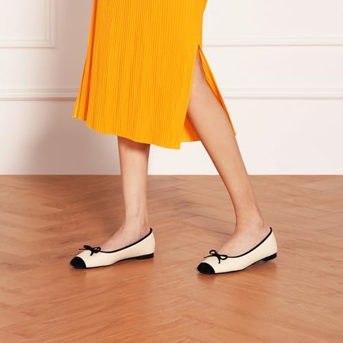 Image of C.Paravano Ballet Flats | Square Toe Shoes | Bow Slip Ons | Ballet Shoes for Women | Dressy Flats for Women