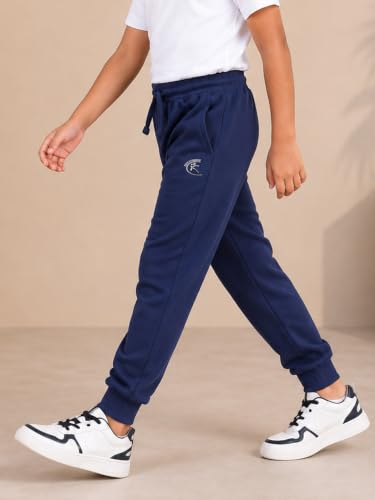 Image of KiddoPanti 100% Cotton Track Pants for Boys & Girls | Soft Single Jersey Fabric | Elastic Waist with Drawcord | Full Length with Rib Hem & Pockets | Joggers and Lowers for Kids