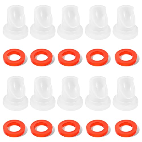 MRbrew 10PCS Gas Check Valve & 10PCS Beer Washer Gaskets Kit - Check Valve for Sankey D Type Coupler Replacement Parts Beer Keg Coupler Accessories Set, (10PCS Check Valves & 10PCS Washers)