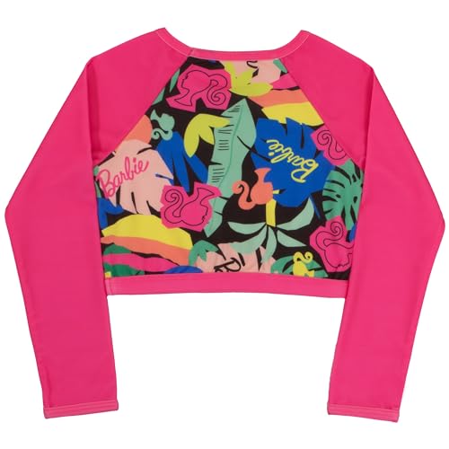 Barbie Conjunto de maiô de duas peças para meninas – Roupa de banho com estampa tropical para crianç