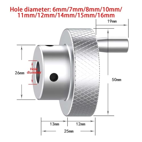 Volante de aleación de 50 mm para deslizador de máquina y ajuste preciso 3