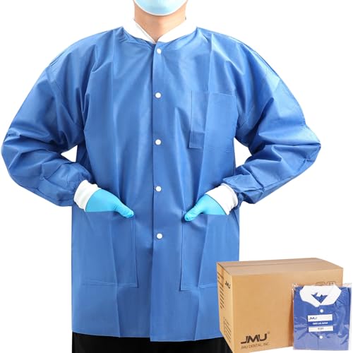Image of JMU 10-100 Pack Disposable Lab Coats, SMS Disposable Medical Jackets