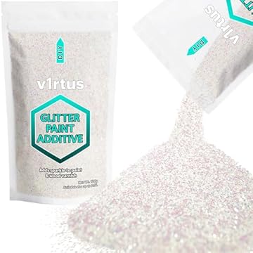 v1rtus Glitter Paint Additive - Mother of Pearl Iridescent | 100g Metallic Flakes for Adding Sparkle to Paints & Wood Varnish | Add to Emulsion, Acrylic & Latex for Indoor Sparkly Walls