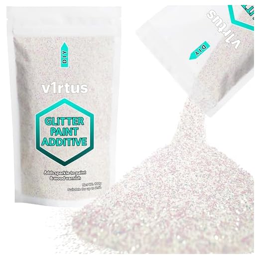 V1RTUS Mother of Pearl Glitter Paint Crystal Additive 100g / 3.5oz for Acrylic, Latex, Emulsion - use Interior/Exterior - Wall, Ceiling, Wood, Metal, Varnish, Dead Flat, Matte, Soft Sheen or Silk