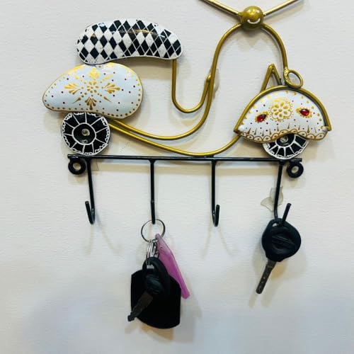Image of Hand-Painted Multicolor Metal Scooter Wall Art Stylish Showpiece for Home & Office Decor (9x7 Inch)