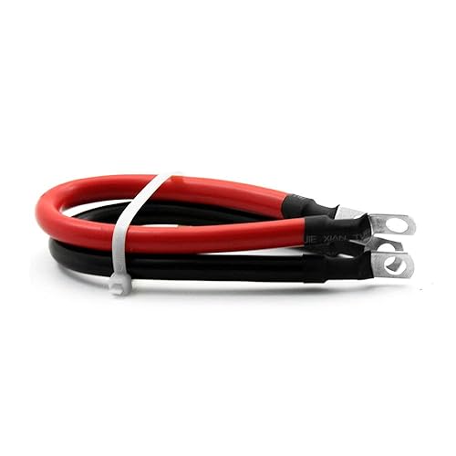 Miniatura 22 de Cable de batería de 2 AWG calibre 2 AWG, cables inversores de batería de cobre puro con terminales de 5/16 pulgadas en ambos extremos, juego