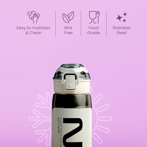 Image of Nayasa Turbo Water Bottle 730ml | BPA Free Plastic | Leak Proof Push Button Cap | School, Office Use | Black
