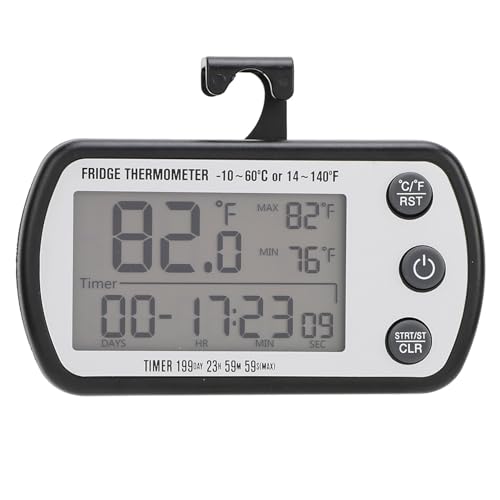 Termómetro de refrigerador, succión magnética IPX4 impermeable pantalla LCD nevera termómetro tomer medidor de temperatura del congelador digital para hospitales farmacia laboratorios