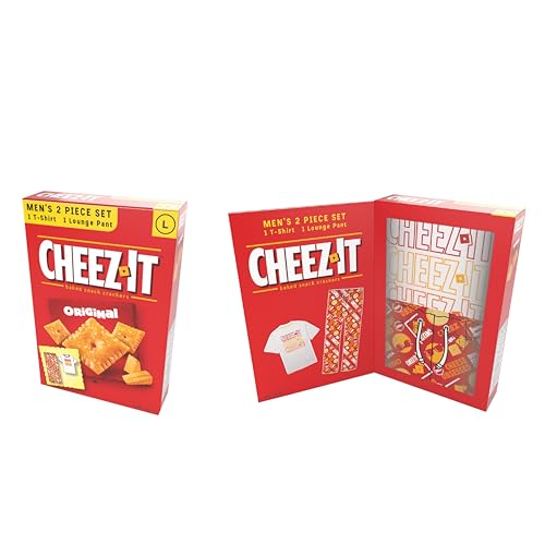 Kellogg’s Mens Cheez-it, Eggo & Frosted Flakes 2-pc Lounge Set With Tee & Lounge Pant in Gift Box, Multiple Designs in S-xl 2-piece Set Cheez-it! S4