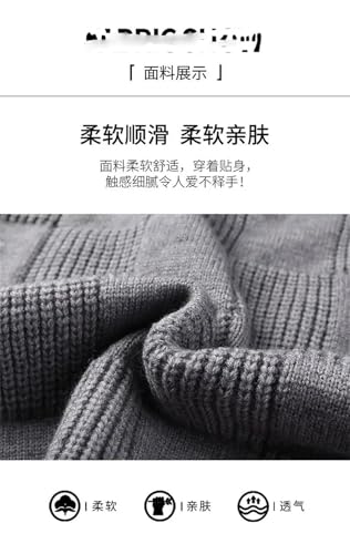 Men V-Neck Solid Plaid Textured Weave Loose Thicken Sleeveless Pullovers Sweaters Vest3