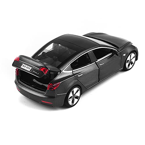 Model 3 Toy Car, 1:32 Zinc Alloy Diecast Car Toys For Kids, Pull Back Collectible Vehicle Toy Door Opening Scale Car Model With Sound And Light, Birthday Gift For Boys Girls 3+ Years Old #TOP5