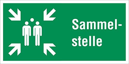 Preisvergleich Produktbild PVC Werbebanner Banner Plane Festival Bauzaunplane Sammelstelle Piktogramm Notausgang