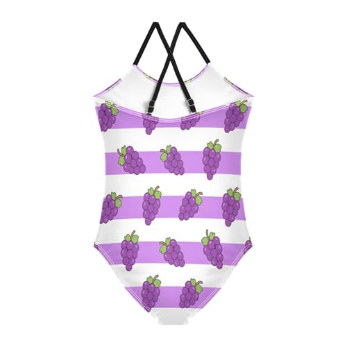 Purple White Striped Grape fruitGirl Swimsuit Toddler Girl Bathing Suit Beach Swimwear trajes de ba?o para ni?as 3t 4t2