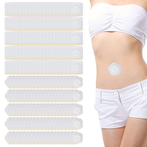 200 Pcs Castor Oil Belly Button Patch, Disposable Castor Oil Patches Belly Button, Self-Adhesive Organic Cotton, Portable, Highly Absorbent, Leak-Proof