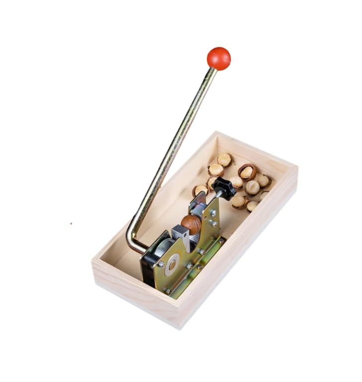Pecan Nutcracker Tool Macadamia Nut Cracker Machine Adjustable Heavy Duty Pecan Nut Cracker Opener Tool Stainless Steel with Wooden Base Adjustable Nut for Walnuts Chestnuts Pecans