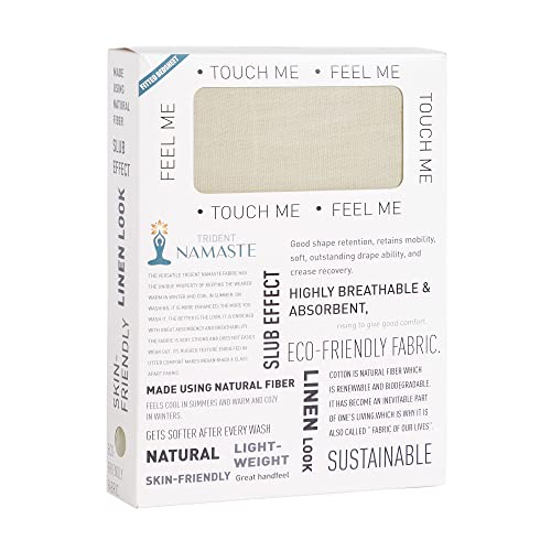 Image of TRIDENT Namaste King Size Solid Fitted Sheet Set- 100% Cotton- 3-Piece Sheet Set with 2 Pillowcases-Superior Softness- 150 TC-Fitted bedsheet- Linen Look- Sustainable (Sesame Brown)