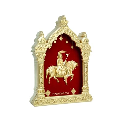 Image of EKA Temple Series Ramdevpir | Gold Foil Devotional | Baba Ramdevpir Showpiece for Home Temple, Pooja Room & Office Decor |Ideal Festival, Housewarming & Spiritual Gift (9cm x 4cm x 11cm)