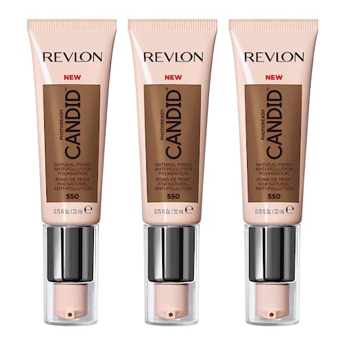 3 x Revlon Photoready Candid Natural Finish Foundation 22ml - 550 Mocha