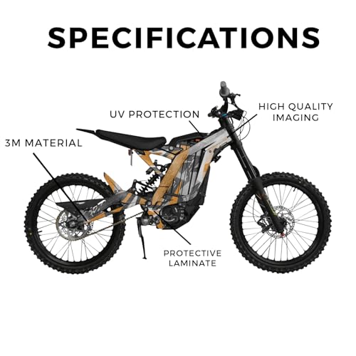 Image of Glossy Glitter Surron Light Bee Graphics Kit Wrap - Grunge Star Orange - Sur-Ron Skin - Premium 3M Vinyl Protective Wrap Decal Cover - Easy to Apply | Crafted in The USA by MightySkins